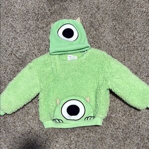 Little Sleepies Monsters inc crewneck Sweater and Hat Set